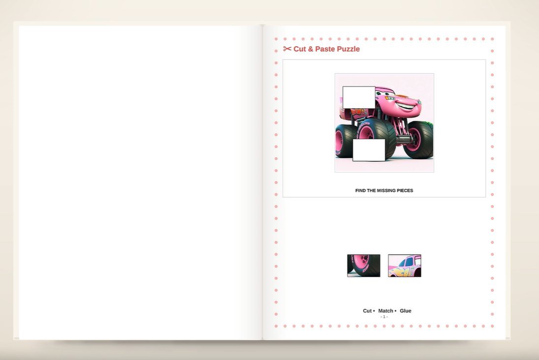 Missing pieces puzzle page preview